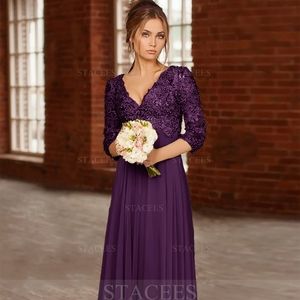 NWT 14 Bridesmaid Mother or Prom Long Purple Formal Evening Gown w Beaded Top